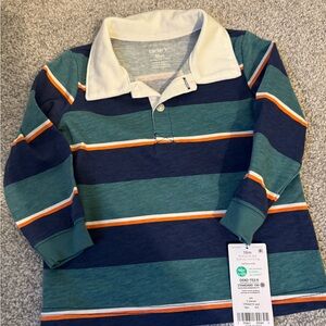 Carter's Navy and Teal Striped Polo for Kids